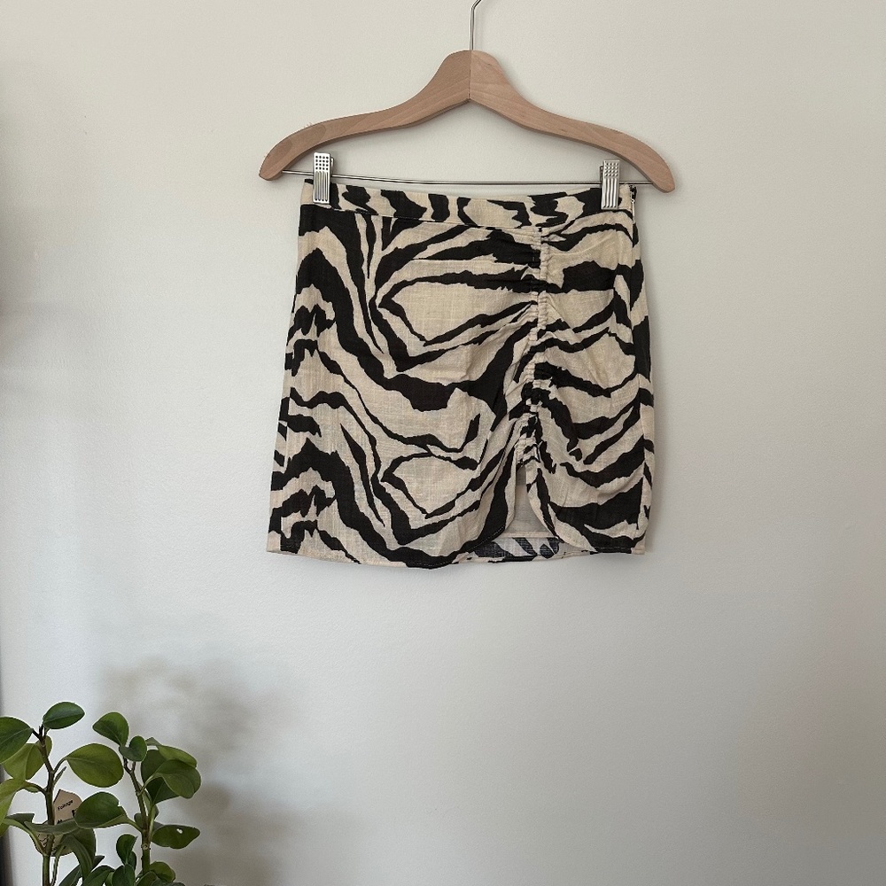 H&M Zebra Print Mini Skirt - Black and Cream